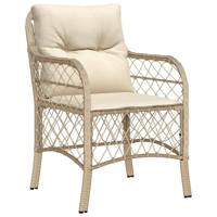9-delige Tuinset met kussens poly rattan beige - thumbnail