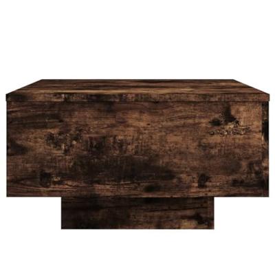 Salontafel 55x55x31 cm bewerkt hout gerookt eikenkleurig Salontafel 55x55x31 cm bewerkt hout gerookt eikenkleurig