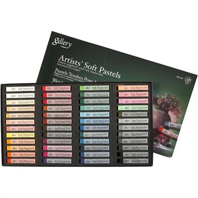 Mungyo Gallery soft pastel set, l: 6,5 cm, dikte 10 mm, diverse kleuren, 48 stuk/ 1 doos