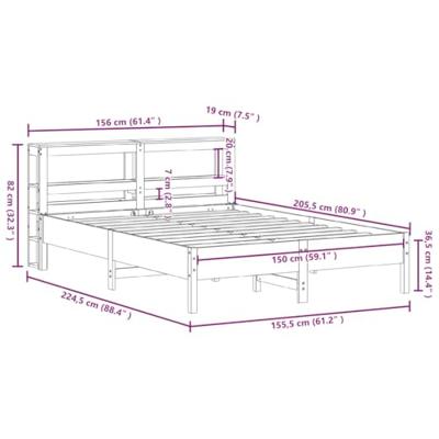 Bedframe zonder matras massief grenenhout 150x200 cm