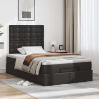Ottoman bed met matras 120x200cm kunstleer zwart - thumbnail