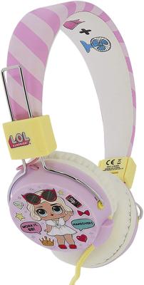 OTL Technologies TWEEN LOL Glam Club Kinderhoofdtelefoon (opvouwbaar, gevoerde beugel, kleurrijk stripdesign, voor jongens en meisjes) roze/wit