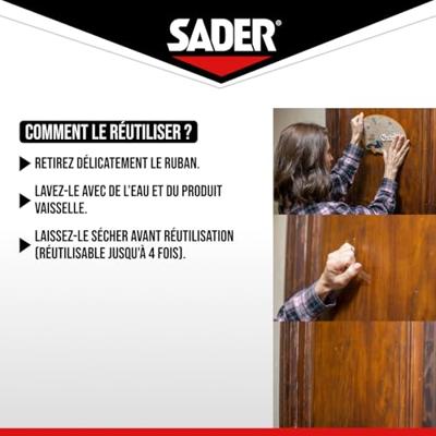 Extra dubbelzijdig plakband - SADER - Bevestigen zonder boren - Onzichtbaar - Verwijderbaar/herbruikbaar - Transparant - 1,5 m x 19 mm