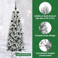 VidaXL Kunstkerstboom wit 150 cm pvc en plastic en staal en pe - thumbnail