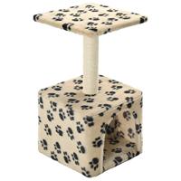 VidaXL Kattenkrabpaal met sisal krabpaal 55 cm pootafdrukken beige - thumbnail