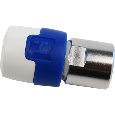 F-Connector Male/Male Aluminium/Blauw