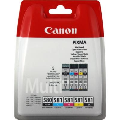 Canon PGI-580/CL-581 inktcartridge 5 stuk(s) Origineel Normaal rendement Zwart, Cyaan, Magenta, Geel