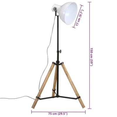 VidaXL Vloerlamp 25 w e27 75x75x90-150 cm wit