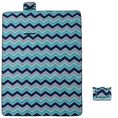 VidaXL Picknickkleed opvouwbaar golven 200x150 cm fluweel blauw