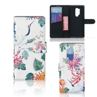 OnePlus 8 Pro Telefoonhoesje met Pasjes Bird Flowers - thumbnail