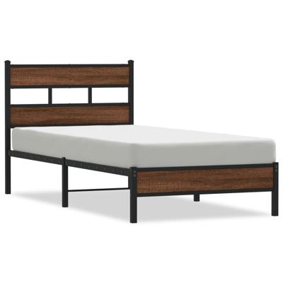 Bedframe zonder matras metaal bruin eikenkleur 180x200 cm