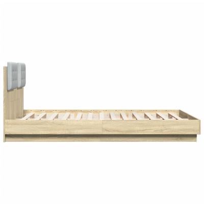Bedframe met hoofdeinde bewerkt hout sonoma eiken 120x200 cm