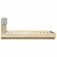 Bedframe met hoofdeinde bewerkt hout sonoma eiken 120x200 cm - thumbnail