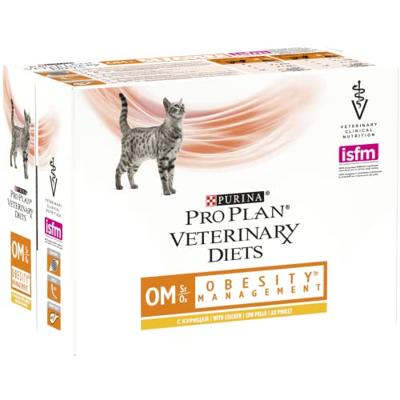 Purina Pro Plan Veterinary Diets OM St/Ox Obesity Management Kip natvoer kat (10 x 85 gram) Purina Pro Plan Veterinary Diets OM St/Ox Obesity Management Kip natvoer kat (10 x 85 gram)