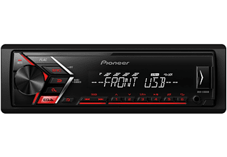 Pioneer autoradio USB, RDS tuner, 1/2 DIN met AUX-In en USB rood