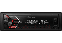 Pioneer autoradio USB, RDS tuner, 1/2 DIN met AUX-In en USB rood - thumbnail