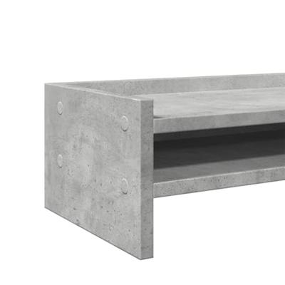 Monitorstandaard 100x24x16 cm bewerkt hout betongrijs