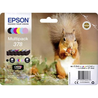 Epson Inktcartridge 378 Origineel Combipack Zwart, Cyaan, Magenta, Geel, Foto cyaan, Foto magenta C13T37884010 Epson Inktcartridge 378 Origineel Combipack Zwart, Cyaan, Magenta, Geel, Foto cyaan, Foto magenta C13T37884010