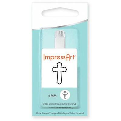 Embossing stempel zilver 6 mm kruis