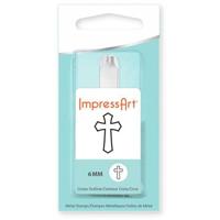 Embossing stempel zilver 6 mm kruis - thumbnail