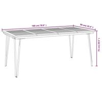 Tuintafel met haarspeldpoten 180x90x75 cm massief acaciahout - thumbnail