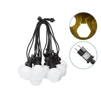 LED String Light 8m - 10 Milky LEDs - 3000K Warm wit - IP44 Waterdicht - Lichtsnoer buiten