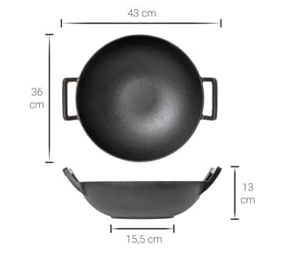 Blackwell Wokpan Gietijzer / Wadjan ø 36 cm / 6.5 liter - zonder anti-aanbaklaag