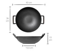 Blackwell Wokpan Gietijzer / Wadjan ø 36 cm / 6.5 liter - zonder anti-aanbaklaag - thumbnail
