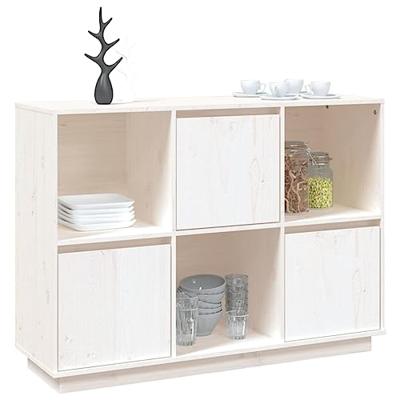 Dressoir 110,5x35x80 cm massief grenenhout wit