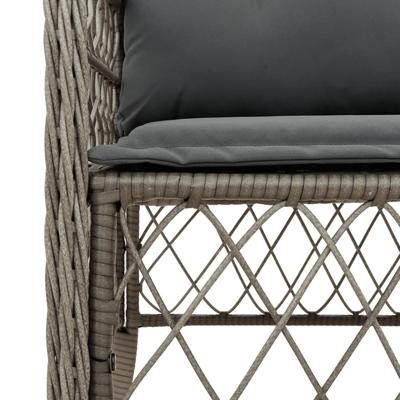 7-delige Tuinset met kussens poly rattan grijs - thumbnail