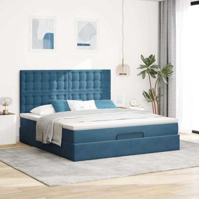 Ottoman bed met matrassen en LED's 160x200cm fluweel