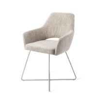 Jesper Home Kushi eetkamerstoel Stone Haze cross steel - thumbnail