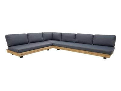 Los Angeles Loungehoek Set - Metaal Staal Poeder gecoat Antraciet Los Angeles Loungehoek Set - Metaal Staal Poeder gecoat Antraciet