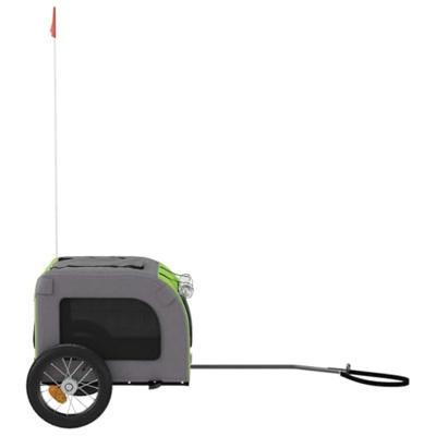 VidaXL Hondenfietstrailer oxford stof en ijzer groen en grijs VidaXL Hondenfietstrailer oxford stof en ijzer groen en grijs