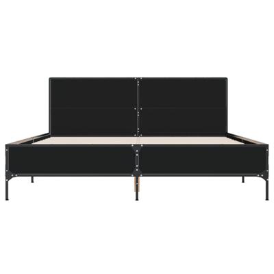 Bedframe bewerkt hout metaal zwart 180x200 cm