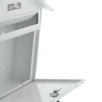 Burg Wächter HOLIDAY 5842 W Brievenbus Plaatstaal Wit Sleutelslot - thumbnail