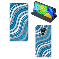 Xiaomi Redmi Note 9 | Hoesje met Magneet | Waves Blue - thumbnail