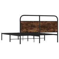 Bedframe zonder matras bewerkt hout gerookt eiken 150x200 cm - thumbnail