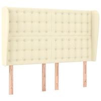 Hoofdbord met randen 147x23x118/128 cm kunstleer crèmekleurig - thumbnail