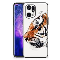 Kleurrijke Telefoonhoesje OPPO Find X5 Pro Watercolor Tiger - thumbnail
