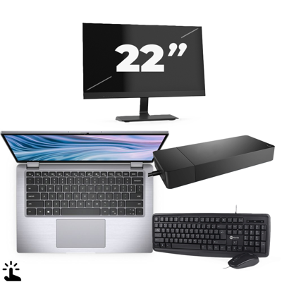 Dell Latitude 7410 - Intel Core i7-10e Generatie - 14 inch - Touch - 16GB RAM - 256GB SSD - Windows 11 Home + 1x 22 inch Monitor