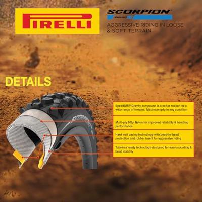 Pirelli scorpion™ enduro s - soft terrain team edition 29x2.4" hardwall folding tire