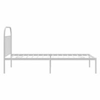 Bedframe met hoofdbord metaal wit 100x200 cm - thumbnail