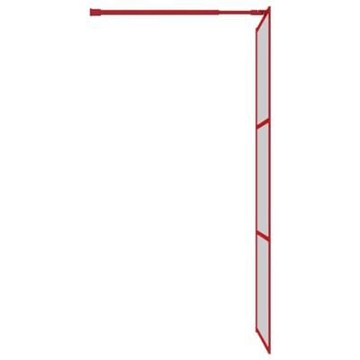 VidaXL Inloopdouchewand transparant 80x195 cm esg-glas rood