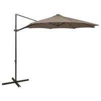 Zweefparasol met paal en LED-verlichting 300 cm taupe - thumbnail