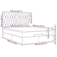 Ottoman bed met matras 140x190cm stof zwart - thumbnail