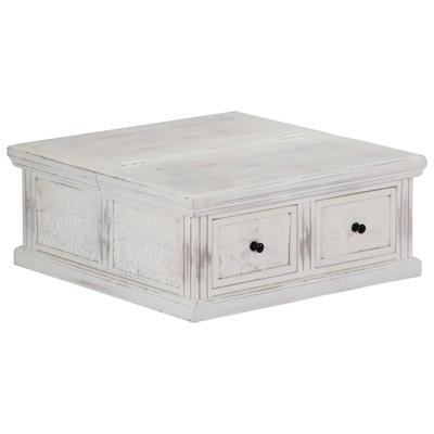 VidaXL Salontafel 70x70x30 cm massief mangohout wit