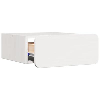 Wandbevestigde nachttafel met lade 2 pcs Wit 39 x 34 x 16.5 cm