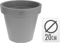 Basic Bloempot rond 20x18 cm grijs - thumbnail