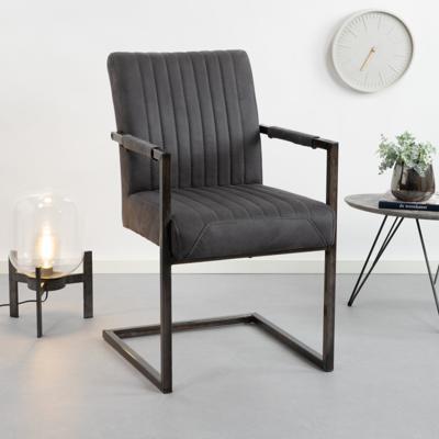 Eetkamerstoel 'Ferro' met armleuning, kleur antraciet